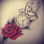 Drawing for me .. ! 😜. Final Step ! #rose #roses #rosetattoo #redrose #elephant #elephanttattoo #elephants #horloge #montreagousset #time #adventuretime #tattoo #bodytattoo #blackandred #blackandredtattoo #redtattoo #colored #coloredtattoo #redandblack #redandblackdesign #tattooredandblack #RedandBlackTattoos #tattoed #tatouage #tatouages #tatouagerose #tatouageroses #noir 