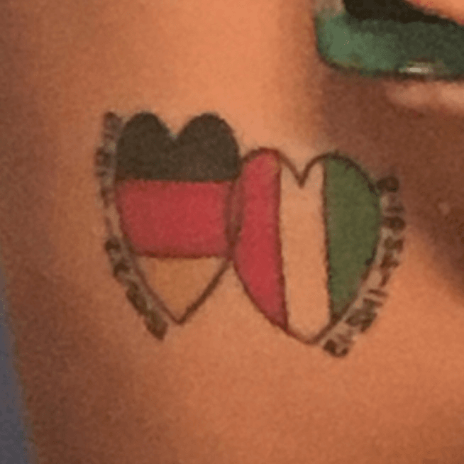 italian flag heart tattoo