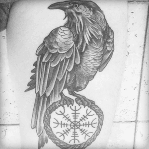#nordic #helmofawe #raven #warrior 
