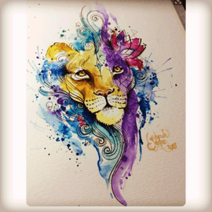 Would love this as my new tattoo #lionesswatercolour #megandreamtattoo 