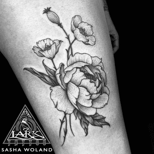 Tattoo by Sasha Woland, who is now accepting bookings at Lark Tattoo. See more of Sasha’s work:https://www.larktattoo.com/long-island-team-homepage/sasha-woland/.. . . .#Peony #PeonyTattoo #Flower #FlowerTattoo #dotwork #dotworktattoo #blackandgreytattoo #blackandgraytattoo #bng #bngtattoo #bnginksociety #tattoo #tattoos #tat #tats #tatts #tatted #tattedup #tattoist #tattooed #inked #inkedup #ink #tattoooftheday #amazingink #bodyart #tattooig #tattoosofinstagram #instatats  #larktattoo #larktattoos #larktattoowestbury #westbury #longisland #NY #NewYork #usa #art