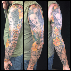Left sleeve inspired by DaVinci sketches done by Chris MacCharles