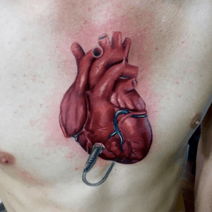 I can’t tell which one is my artist but it is Matty McTatty. He does beautiful work and I hope to get more work done by him in the future. (I got this almost a year and a half ago from now but just found the app) #music #heart #colorful #realism #chesttattoo #hearttattoo 