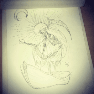 Grim reaper and moon sketch - inspired by unknown 