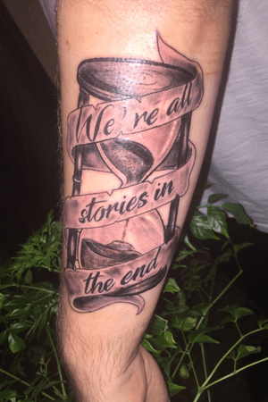 Hour glasses we’re all stories in the end #hourglass #hourglasstattoo #wereallstoriesintheend