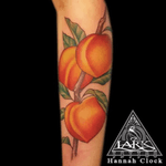 Tattoo by Lark Tattoo artist Hannah Clock #peach #peachtattoo #peaches #peachestattoo #fruit #fruittattoo #colortattoo #tattoo #tattoos #tat #tats #tatts #tatted #tattedup #tattoist #tattooed #tattoooftheday #inked #inkedup #ink #tattoooftheday #amazingink #bodyart #tattooig #tattoosofinstagram #instatats #larktattoo #larktattoos