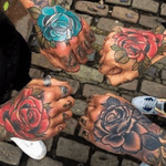 Rose hand tattoos #rose #hand 