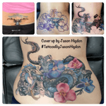 Amazing cover up by Jason Higdon in Jacksonville, NC. #dragon #dragontattoo #coverup #tattoosbyjasonhigdon #jacksonvillenc #tattoodo 