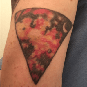 Tricep tattoo #galaxy #geometric #space #colortattoo #pittsburghtattoo #sinnersandsaints 