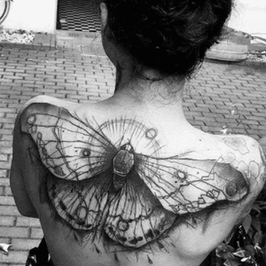 #butterfly #moth #black #upperback - #tattoo #artist #kamilmokot @kamilmokot 