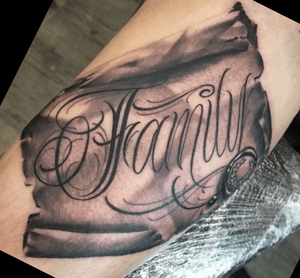 Done by Nick Uittenbogaard - Resident Artist. #tat #tatt #tattoo #tattoos #amazingtattoo #ink #inked #inkedup #amazingink #blackandgrey #blackandgreytattoo #lettering #letteringtattoo #family #amazingart #art #culemborg #netherlands