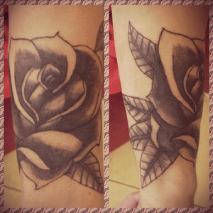 Just done! #tattoo #rose #blackandgrey