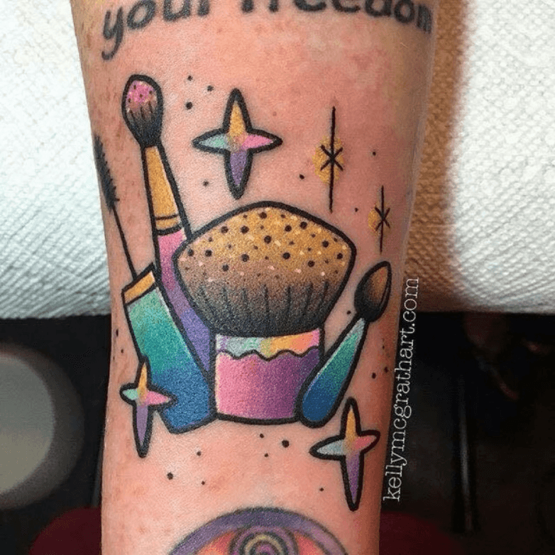 40 Amazing Makeup Brush Tattoos Designs with Meanings Ideas and  Celebrities  Body Art Guru