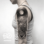 By RO. Robert Pavez • Beyond the Horizon • Studio Nice Tattoo • Stockholm - Sweden 2016 • Please! Don't copy® • #engraving #dotwork #etching #dot #linework #geometric #ro #blackwork #blackworktattoo #blackandgrey #black #tattoo 