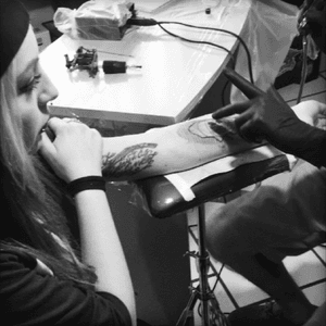 Getting my last tattoo. Rorschach from Watchmen. 💖