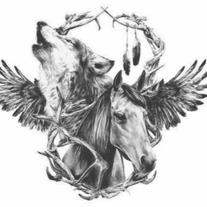 #megaandreamtattoo I would love this to completely cover the top half of my right arm with the words "bigbadshewolf" underneath it!