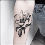 #black #magnolia #flower #tattoo #blackwork #totemica #ontheroad 