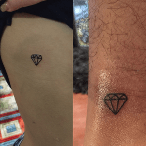 First self made tattoo and the other for a special one! #diamonds #halfs 