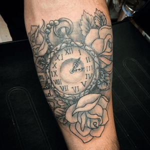 Pocketwatch and rose tattoo  #pocketwatch #rose 