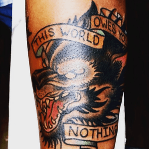 This world owes you nothing. #traditionaltattoo 