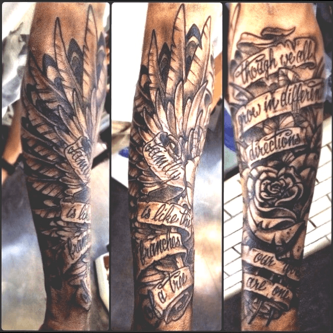 Brotherhood tattoo studio  Freehand forearm kids names with crowns in  scroll Thanks for taking my advice on this one kyle Hope your kids like  it Thanks again mate  tattoo tattoos 