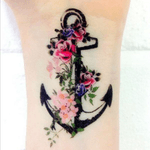 #anchor #woman #tattoo #delicatetatto #flowers