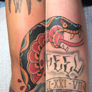 Snake #ink #tattoo #snaketattoo #oldschooltattoo #traditionaltattoo #costaricatattoo #supportyourartist