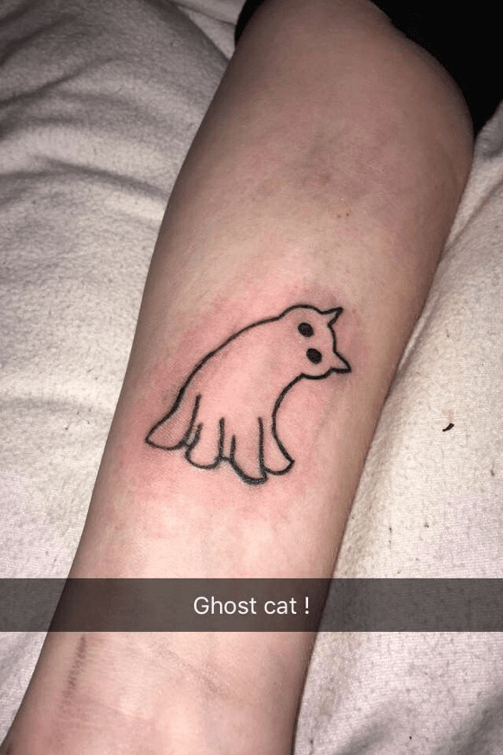 Tattoo uploaded by Gill Ramm • Ghost cat on my friemd alex, by me ☺️ •  Tattoodo