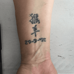 The date of my sons birth and his zodiac sign and Chinese birth year.