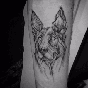 Dog for Dan / Brazil, Belo Horizonte #tattoo #Black  #sketchtattoo #blackwork #dog #dogtattoo 
