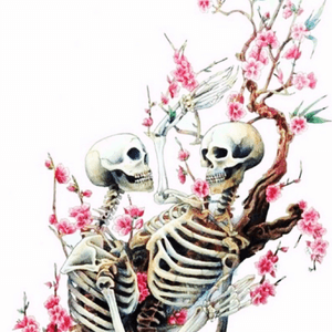 #skeleton #floral #flowers #nature #tree 
