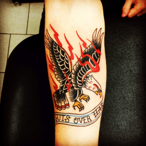 Guts over fear #oldschool #eagle #traditional 