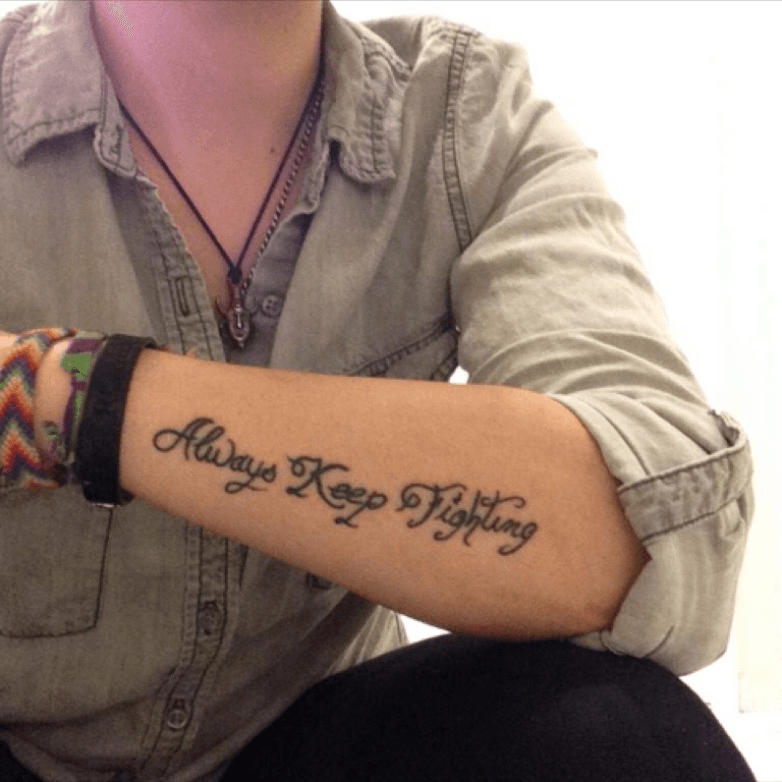Always Keep Fighting Tattoo  Semicolon tattoo project Tattoos Tattoos  for guys