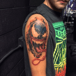 Venom tattoo by Frank Miller #venom #tattoo #comicbook #art #frankmiller #spiderman #empireink 