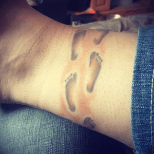 Tattoo Uploaded By April Crass Footprints In The Sand Band Around Ankle Tattoodo