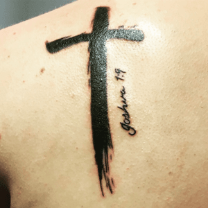 Cross with Joshua 1:9 on side. 