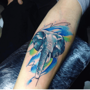 Artist #adrianBascur #elephant #sketchtattoo #watercolor 