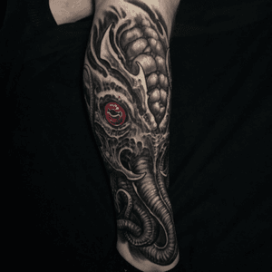 Bio octopus piece. Freehand tattoo by Jeremiah Barba 