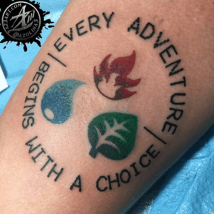 Every adventure begins with a choice tattoo #pokemon #tattoo #water #fire #grass 