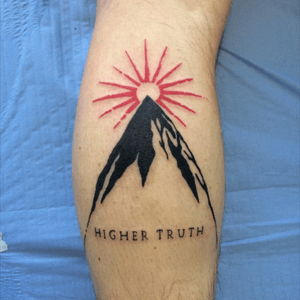 A tribute to Chris Cornell #apprentice #tattooapprentice #apprenticeship #Black #blackwork #blackink #red #red #sun #mountain 