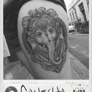ganesha done at K-ink tattoo studio in central Copenhagen, Denmark.