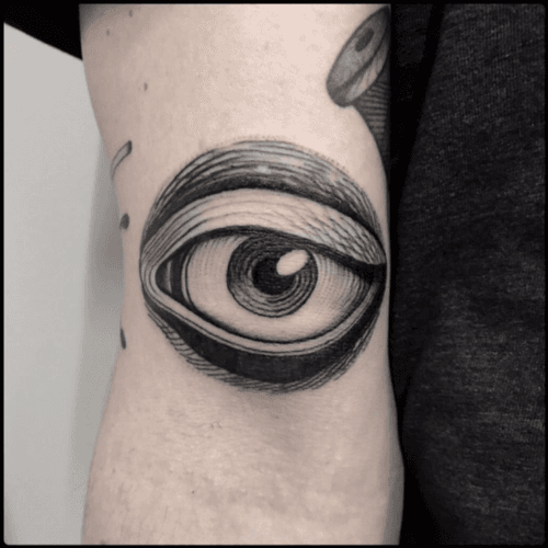 #black #human #eye #tattoo #blackwork #totemica #ontheroad 