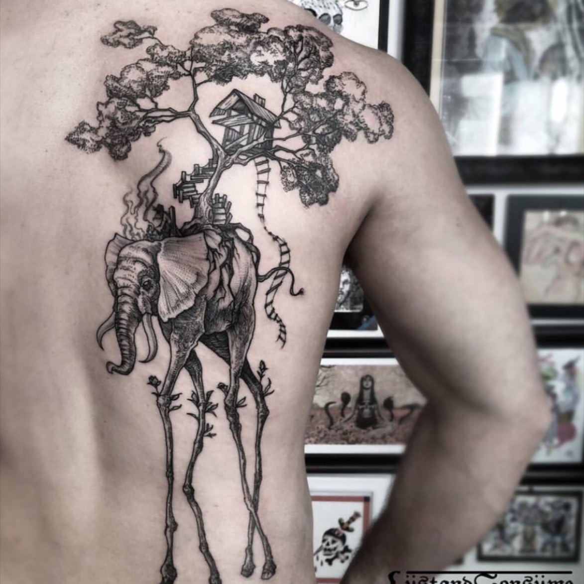 The Elephant by Th3Pr0f355ion41deviantartcom  Elephant tattoo design Elephant  tattoos Elephant tattoo