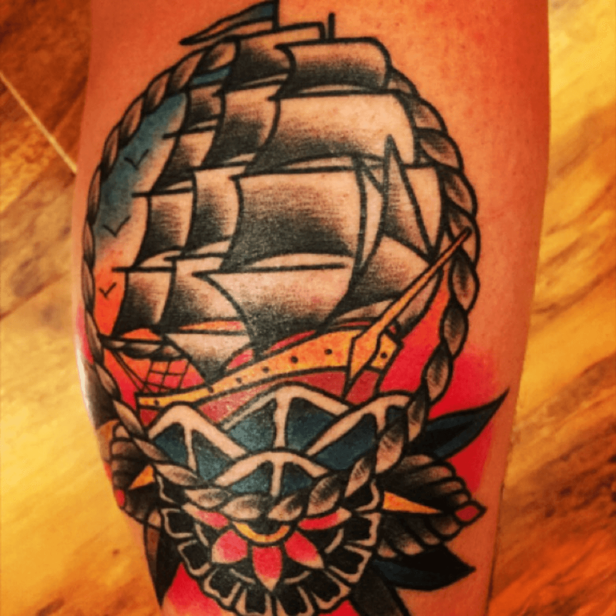 Tattoo uploaded by Craig May • Dope ship #traditionaltattoo #ship # ...