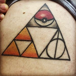 Cant think of your favorite nerdism? Cmobine them! #loz #zelda #legendofzelda #triforce #harrypotter #potterhead #pokemon #pokeball #nerd #geekink #gamerink #nerdgasm #nerdism 