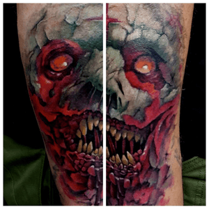 Zombie tattoo #zombie #zombietattoo #tattoo #tattooartist #customink #cambridge #customink 