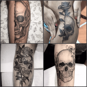 💀 #skull #skulltattoo #blackwork #skullandroses #tattoodo 
