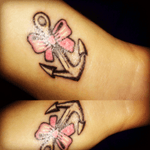 My first tattoo with many more to come #anchor #pinkbow #firsttatoo 