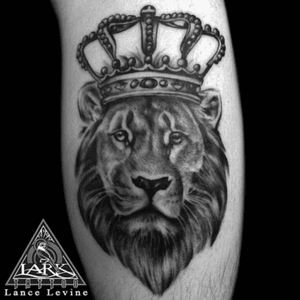 Tattoo by Lark Tattoo  artist Lance Levine #bng #bngtattoo #lion #liontattoo #crown #crowntattoo #blackandgray #blackandgraytattoo #tattoo #tattoos #tat #tats #tatts #tatted #tattedup #tattoist #tattooed #tattoooftheday #inked #inkedup #ink #tattoooftheday #amazingink #bodyart #tattooig #tattoososinstagram #instatats #larktattoowestbury #larktattoo 