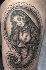 Done by me at Yama Tattoo Studio, Roma. #ornamental #ornamentaltattoo #hindu #hindutattoo #gopis #womantattoo #tttism #henna #mendhi #tattoos #akuma #yamatattoostudio #roma #rionemonti 